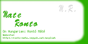 mate ronto business card