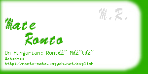 mate ronto business card